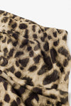 Sheer long leopard print bodycon midi skirt: Brown / Large