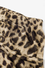 Sheer long leopard print bodycon midi skirt: Brown / Large