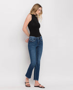 MID RISE ANKLE SLIM STRAIGHT JEANS F4999: WAX PLANT / 30