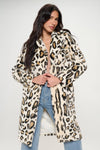 Print Faux Fur Coat: Snake Print / XL