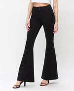 BLACK HIGH RISE SUPER FLARE JEANS LV1149: CLEVERLY / 29