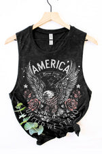 AMERICA BONE FREE MINERAL GRAPHIC TANK TOP: Mineral Black / XL