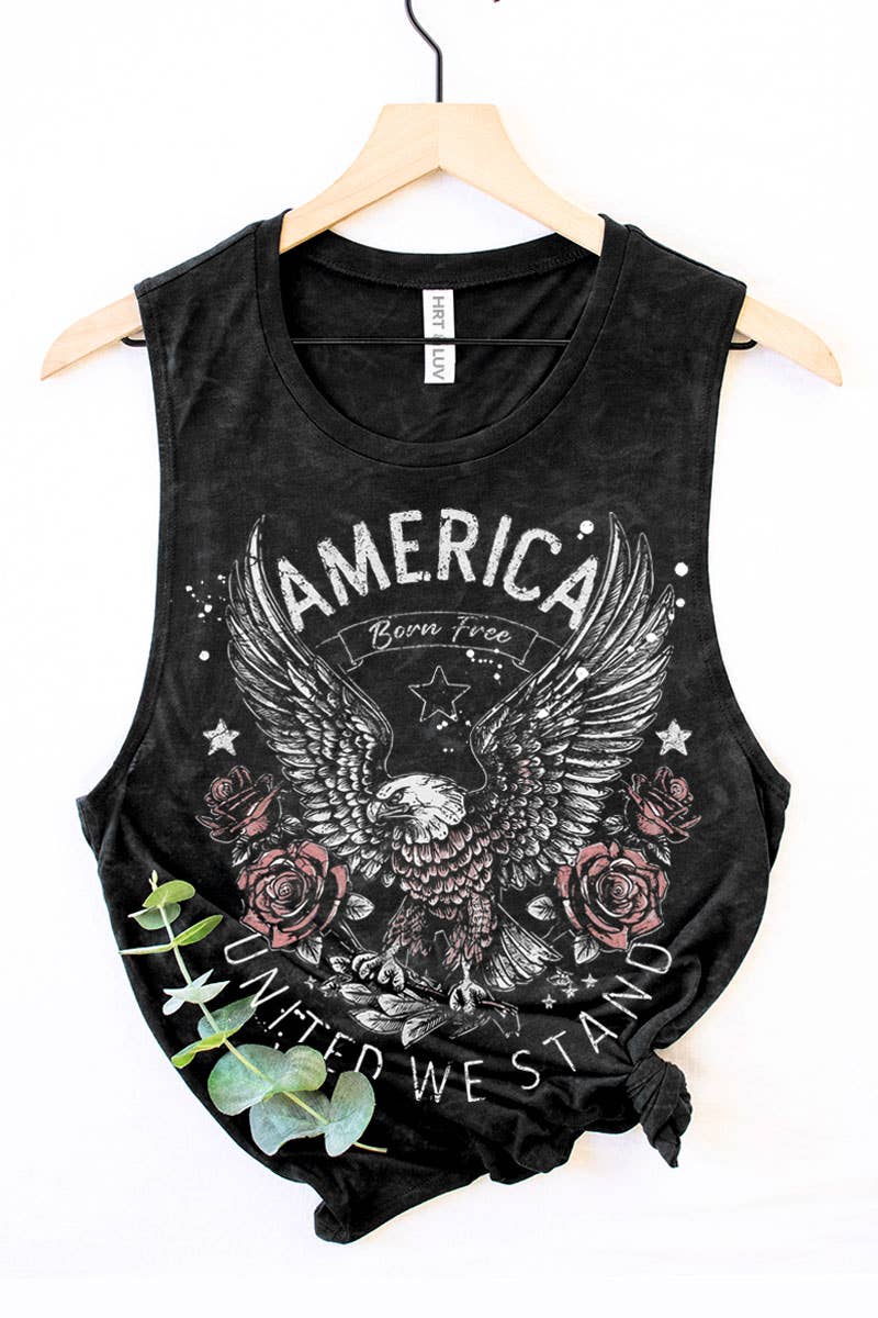 AMERICA BONE FREE MINERAL GRAPHIC TANK TOP: MINERAL GRAPHITE / L