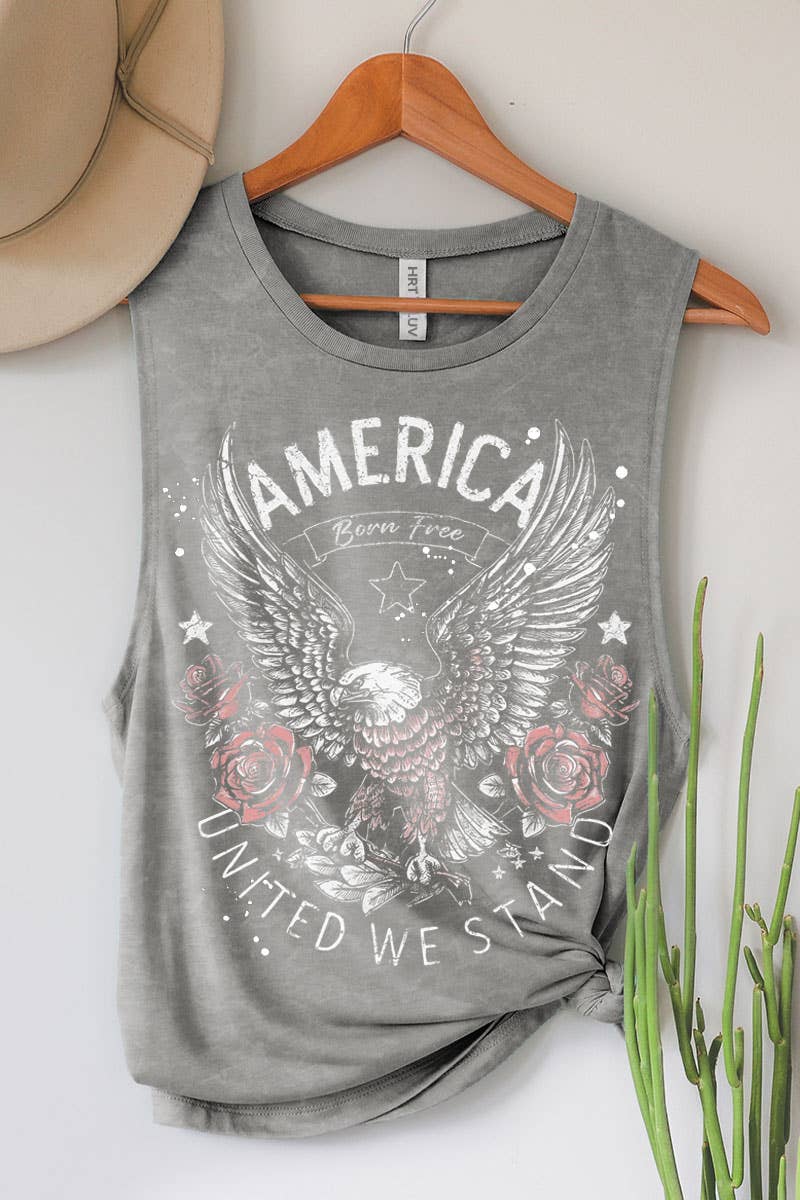 AMERICA BONE FREE MINERAL GRAPHIC TANK TOP: Mineral Black / XL