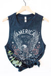 AMERICA BONE FREE MINERAL GRAPHIC TANK TOP: Mineral Black / XL