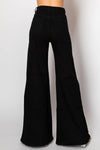 Embellished and stretch wide leg black denim jeans