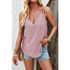 Half Zipper Deep V Neck Hollow Out Solid Top: WHITE / L