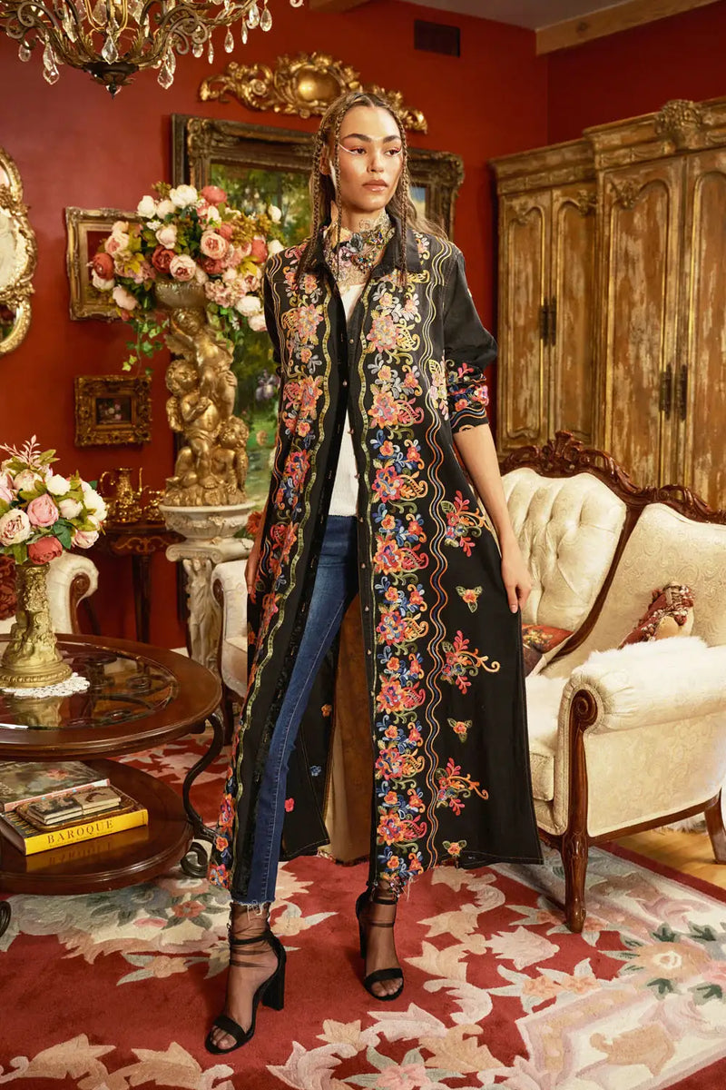 Meadow of Flowers Embroidered Duster Dress