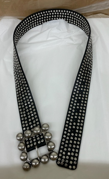 B4112 leather belt BROWN