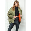 Oversize Bomber Jacket with side zippers and High/Low