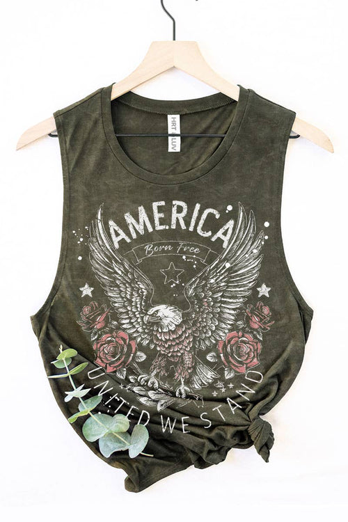 AMERICA BONE FREE MINERAL GRAPHIC TANK TOP: MINERAL SCARLETTE RED / XL