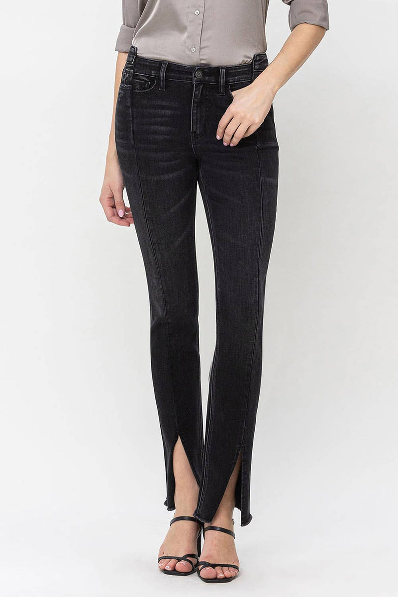 HIGH RISE STACKED WB SLIT HEM SLIM STRAIGHT JEANS F5226: RECTIFY / 30