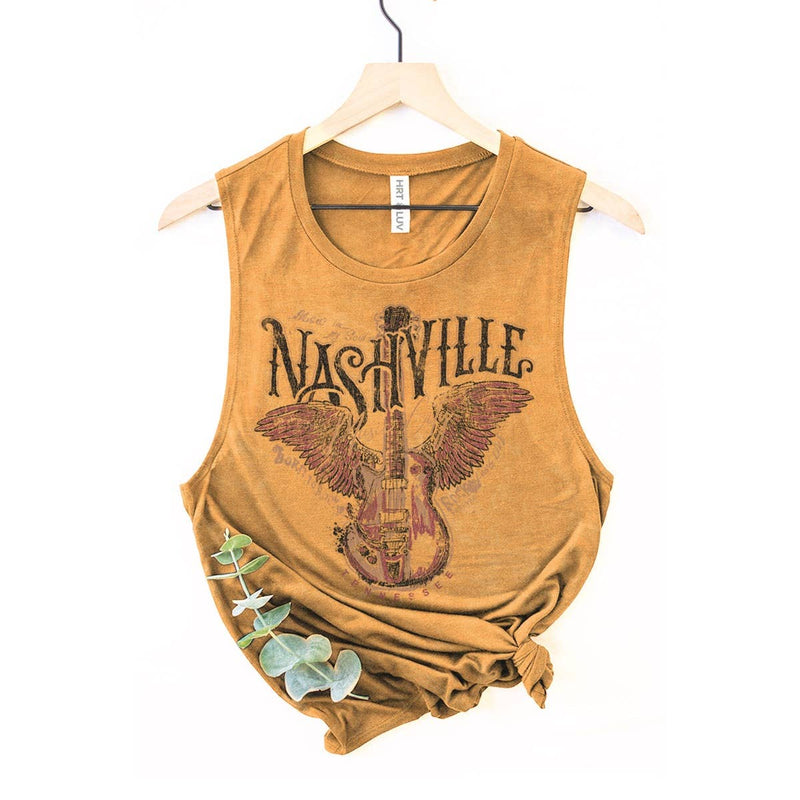 NASHVILLE MINERAL GRAPHIC TANK TOP: MINERAL VINTAGE BLUE / XL
