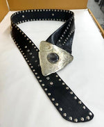Leather belt flat leather