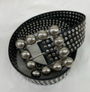 B4112 leather belt BROWN