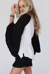 Bell Sleeve Baseball Tee - Black Sleeves