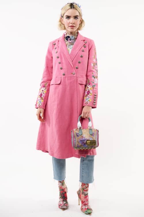 Aratta Pink Rhinestone military coat