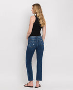 MID RISE ANKLE SLIM STRAIGHT JEANS F4999: WAX PLANT / 30