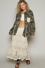 Love & Peace Camo twill collar jacket