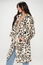 Print Faux Fur Coat: Snake Print / S