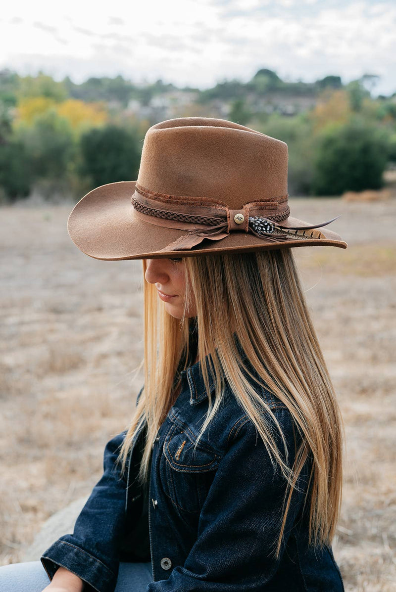 Unstoppable Wool Felt Western Drifter Cowboy Hat: Large/Extra Large