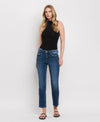 MID RISE ANKLE SLIM STRAIGHT JEANS F4999: WAX PLANT / 30