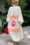 Love & Peace Exposed Seam Knit Sweater Long Cardigan: Beige / M