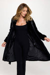 Black Belted Faux Fur Coat