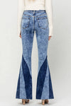 HIGH RISE CONTRAST PANEL SUPER FLARE JEANS F4920: FORESIGHT / 31