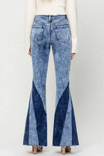 HIGH RISE CONTRAST PANEL SUPER FLARE JEANS F4920: FORESIGHT / 30