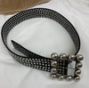B4112 leather belt BROWN