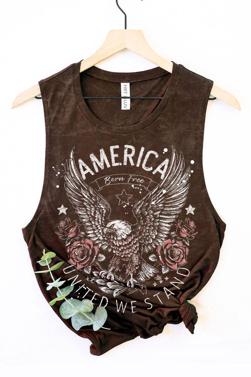 AMERICA BONE FREE MINERAL GRAPHIC TANK TOP: Mineral Black / XL