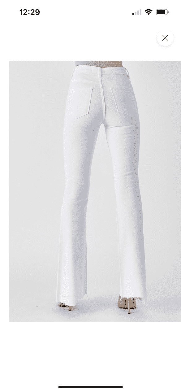 White Distressed Stretch flare - Number 5 on FB