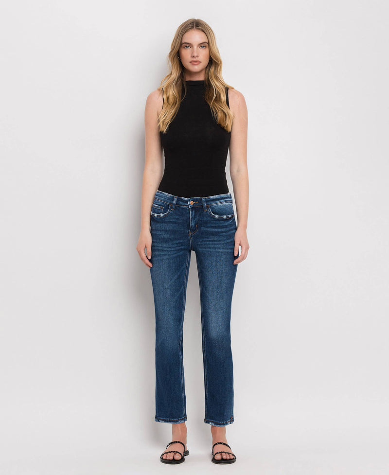 MID RISE ANKLE SLIM STRAIGHT JEANS F4999: WAX PLANT / 30