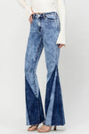 HIGH RISE CONTRAST PANEL SUPER FLARE JEANS F4920: FORESIGHT / 31