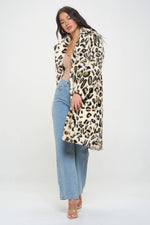 Print Faux Fur Coat: Leopard / S