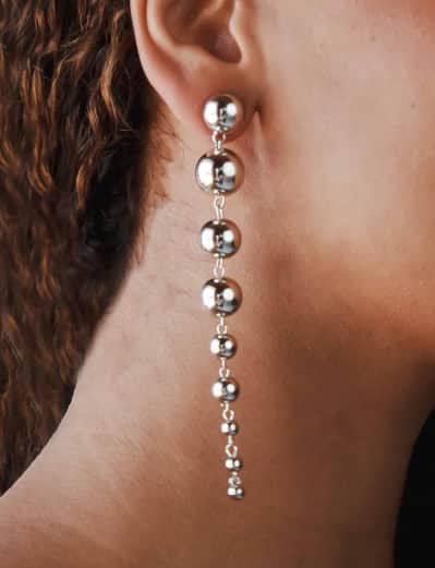 Rad and Rae silver cadcading balls earring- ultimate light!