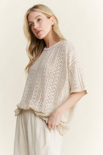 MineralWashed Lace summer blouse top HT6394 : Natural / S-M-L / 2-2-2