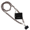 Clip & Go Crossbody Ice Chain Phone Accessory : White Chain with Blue Pouch