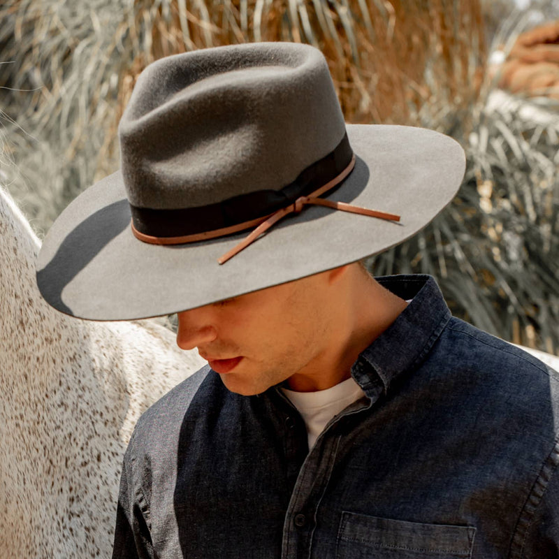 Byron Bay Wool Felt Hat: Grey / Small/Medium