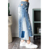 WASHED CROPPED DENIM JEANS: DENIM / S-M-L-XL(2-2-2-2)