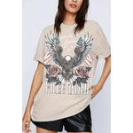 FREE BIRD AMERICA OVERSIZED MINERAL GRAPHIC TEE: Mineral Black / XL
