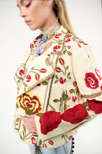 Aratta Carmen Embroidered Jacket: Ivory