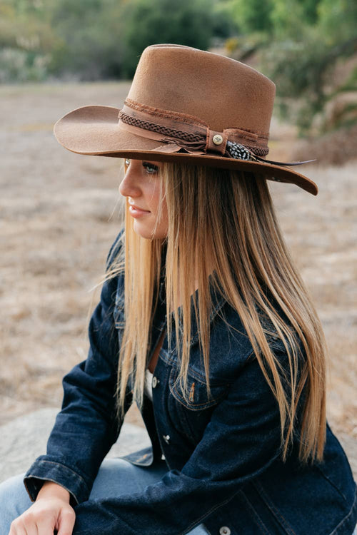 Unstoppable Wool Felt Western Drifter Cowboy Hat: Large/Extra Large