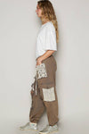 Vintage wash crochet patches distress jogger pants SALE: CAMO / S