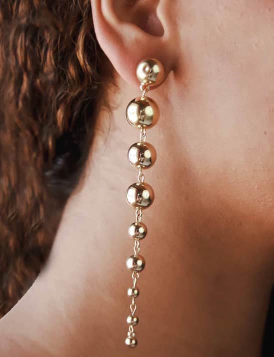 Rad and Rae gold cadcading balls earring- ultimate light!