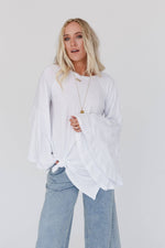 Bell Sleeve Baseball Tee - White: L