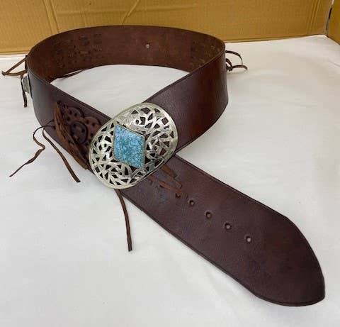 LEATHER BELT WITH FRINGES