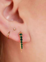 Rad and Rae emerald green rhinestone in your ear earring- light!