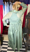 Paris Long Green Organza Cargo Duster